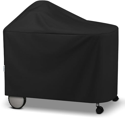 SunPatio Outdoor Heavy Duty Waterproof Grill Cover for Weber Performer Premium and Deluxe 22 Inch Charcoal Grill, UV Resistant Barbecue Cover, All Weather Protection, Black