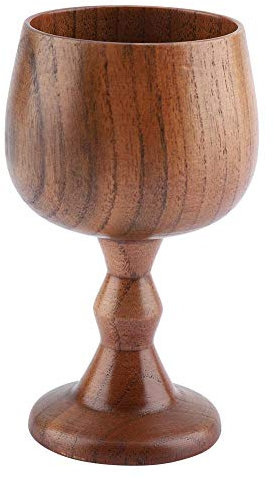 Calice in legno per vino bianco o rosso, caffè, tè e tè con latte, tazza stabile, naturale e di prima classe