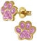 Kinder Ohrringe echt 925 Sterling Silber mit Zirkonia Mädchen Ohrstecker Pfoten Pfötchen K734 Rosa Gold