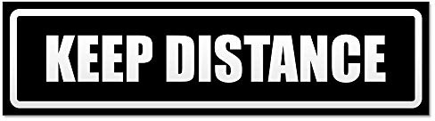 Kiwistar Keep Distance invertiert - Hinweis Sticker selbstklebend für Kfz, Fahrrad, PKW, LKW - 20cm - Schwarz - Auto Aufkleber Heckscheibe, Stoßstange