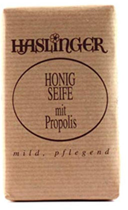 Haslinger Natur Honig Seife mit Propolis sanfte Reinigung bei fettiger und strapazierter Problemhaut 150 g