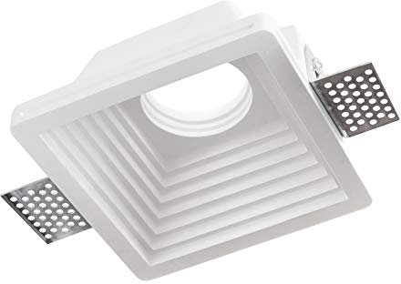Universo Portafaretto incasso gesso supporto quadrato lampade soffitto GU10 GU5.3 12x12cm