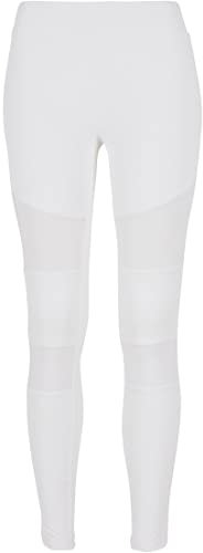 Urban Classics Damen Ladies Tech Mesh Leggings, White, S