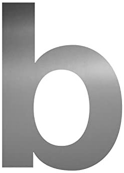 Buchstaben-Aufkleber -b- in silber I Höhe 10 cm I selbstklebende Haus-Nummer, Ziffer zum Aufkleben für Außen, Briefkasten, Tür I wetterfest I kfz675b