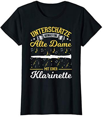Unterschätze niemals eine alte Dame mit einer Klarinette T-Shirt