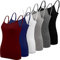 BQTQ Lot de 6 Caraco Basique à Bretelles réglables pour Femme et Fille (Noir, Blanc, Gris, Bleu Marine, Rouge Foncé, Gris Foncé, Medium)