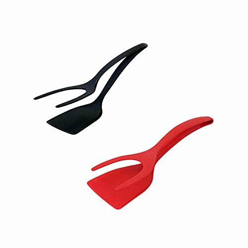2-in-1 Pliers Handle and Spatula, Silicone Non-Stick Egg Spatula, Grip and Flip Fried Egg Turner, Kitchen Utensils Shovel Restaurant Cooking Tools for Pancake, Hamburger, Eggs. French Toast, Omelet