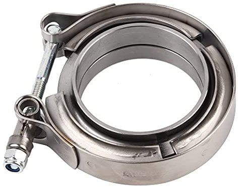Exhaust Clamp Kit, Universal 2.25 Inch Turbo Exhaust Down Pipe Stainless Steel V-Band Clamp 2pcs Flange Kit for 2.25” v Band 2.25 v Band v Band clamp 2.25 vband 2. 25 2.25 inch v Band clamp 2.25