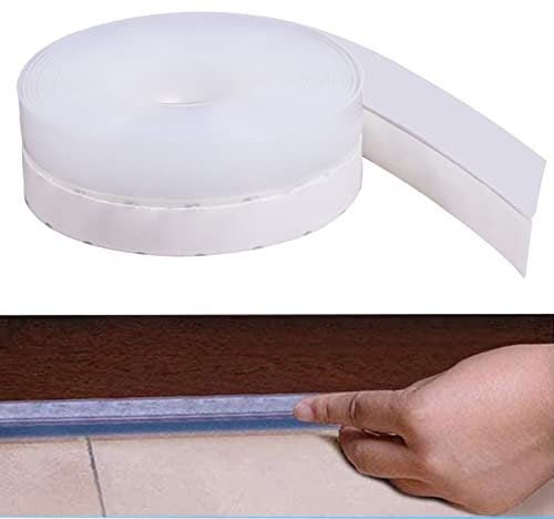 Bande Etancheite Autocollante en Silicone pour Bas de Porte et Fenetre, Transparent, Imperméable, Coupe-vent, Anti-poussière, Insonorisant, Anti-insectes (10M x 3,5CM)