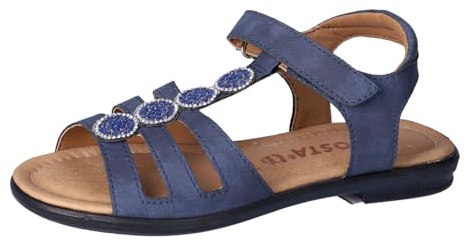 RICOSTA Mädchen Riemchensandalen ANA, Kinder Sandalen, Weite: MITTEL, bequem, flach, Sommerschuhe, Freizeitschuhe, offene Schuhe, Nautic (170), 39 EU