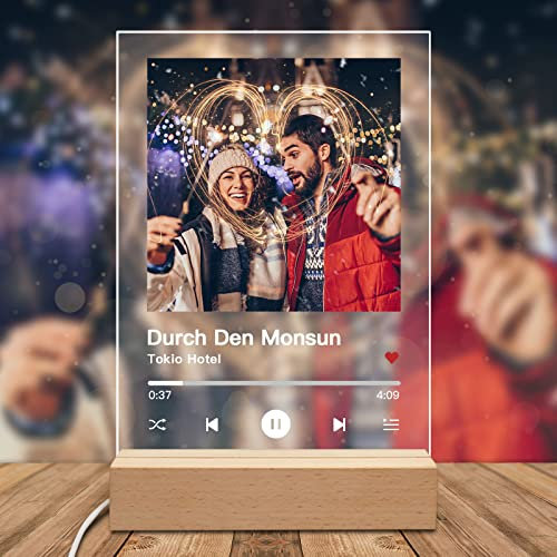 KEYE Immagine in vetro con foto – Personalizzata Song Cover – Spotify Immagine Album musicale in vetro acrilico – Regali personalizzati per partner – Regali per fidanzate donne uomini voi o lui