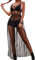 Loalirando Damen Mode Streetwear Transparent Kleid Party Clubwear Unterkleid Bikini Cover up(S,Schwarz)