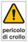 pubblimania PERICOLO DI CROLLO. Edificio pericolante - Cartello in Alluminio per esterno metallo resistente spessore 3 mm (Cm 20x30)