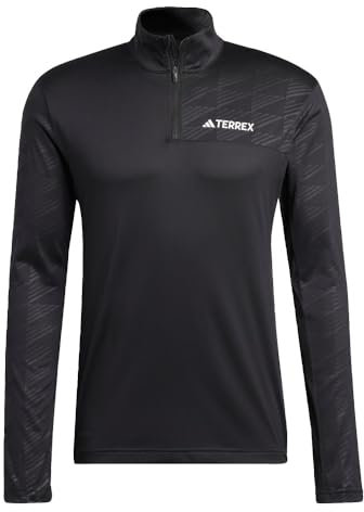 adidas Men's Terrex Multi Half Zip Long-Sleeve T-Shirt, Black, Large
