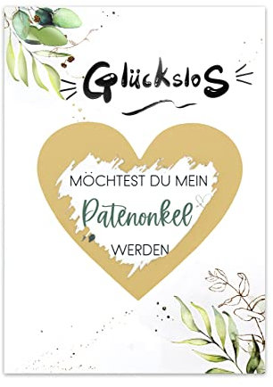 Marvelights Rubbelkarte Eukalyptus - Möchtest DU MEIN Patenonkel werden Werden - Schwangerschaft verkünden mit Rubbellos - Deine personalisierte Geschenke Überraschung