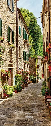 A.Monamour Türtapete Selbstklebend Türfolie Türposter 3D Gasse In Der Altstadt In Italien Vinyl Folie Türdeko Tapete Wandbild Türaufkleber Türtattoo 90 x 200 cm
