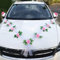 Decoration Voiture Mariage Tulle, Ruban Voiture Mariage, Noeud Voiture Mariage, Kit Decoration Voiture Mariage, Bijoux Mariée Ratan Roses Décoration Voiture Mariage Guirlande Décorative Deco Voiture