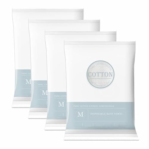 BYVUTE Toallas de baño desechables para ducha, embalaje individual, toallas grandes para senderismo, camping, mochila, viajes, ciclismo, bicicleta, viaje por carretera, 55 x 27.5, paquete de 4
