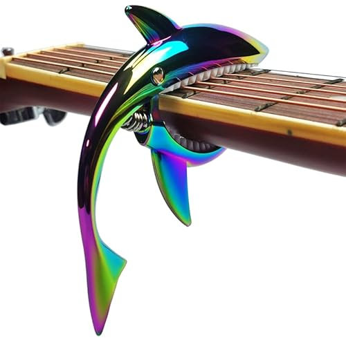 Imelod Zinc Alloy Guitar Capo Shark Capo for Acoustic and Electric Guitar with Good Hand Feeling, No Fret Buzz and Durable(Colorful)