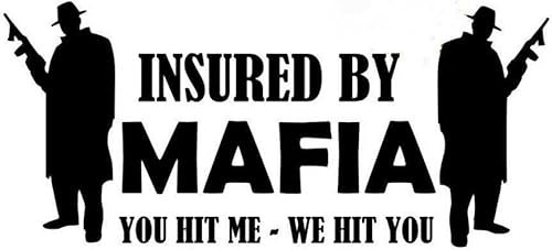 myrockshirt versichert durch die Mafia You hit me we hit You 20 cm Aufkleber Autoaufkleber JDM Sticker Decal frei Farbwahl Profi Qualität