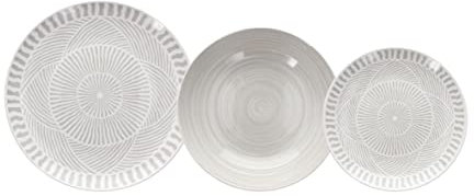 Tognana Gale - Juego de platos para 6 personas, 18 piezas, porcelana, gris