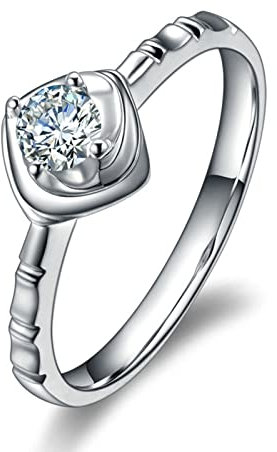 Platin Damen Ring, Damen Ringe Blume Diamant Personalisierte Versprechen Ringe Schmuck