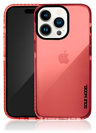 ROLE MODEL® Cybercase - Transparente Schutzhülle mit Kameraschutz und Displayschutz - Intensive Farbe und ungewöhnliches Design - kompatibel mit iPhone 14 Pro Max (BLOODRED Edition)