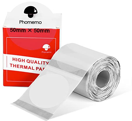 Phomemo M110 M120 M200 M220 M221 Label Round Circle Label für Preis, Name, Adresse, Logo, Barcode, 50mm*50mm, Klar (1 Rolle)