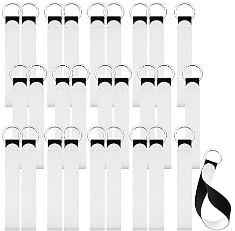 Oikabio 30 StüCke Sublimation Rohling Armband Lanyards Gurt Armband SchlüSsel AnhäNger Handgelenk Lanyard SchlüSsel AnhäNger