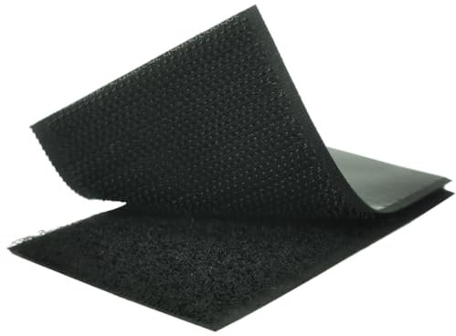 Klettband Selbstklebend Extra Stark, Klettverschluss selbstklebend doppelseitig, klebe Klettstreifen in schwarz Größe und Menge wählbar (50mm x 200mm 2 Stück)