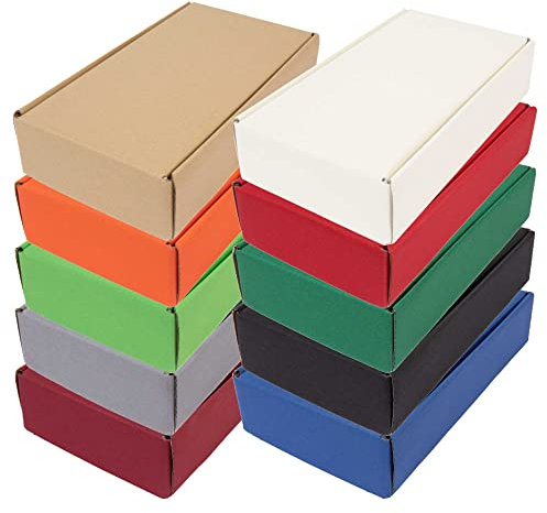 10 x PresentFill® Geschenkverpackungen Geschenkbox Geschenkkarton klein Rechteck Smaragd Grün aus 100% Recyclingkarton Made in Germany für Geschenke, Basteln, Adventskalender, Geburtstag, Mitbringsel