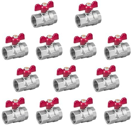 zencQ Kugelhahn mit Verschraubung 3/4 Zoll FF, Kugelventil mit Hebel Anschluss mit beide Innengewinde für Industrie,Wasserpumpen(3/4 13x)