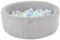 Piscine à balles ronde en velours côtelé avec 200 balles 90 cm (Couleur de la piscine/de balles: gris/blanc, violet, cappuccino, Menthe)