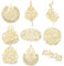 OLYCRAFT 9 Stück 4x4cm Religionsthema Aufkleber Wortmuster Aufkleber Selbstklebende Goldene Aufkleber Goldene Metallaufkleber Für Sammelalben DIY Harz Telefon Und Wasserflaschen Dekoration