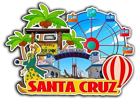 Santa Cruz California USA Magnet Kühlschrankmagnet Holz 3D Sehenswürdigkeiten Reise Sammlerstück Souvenirs Dekoration handgefertigt -3296