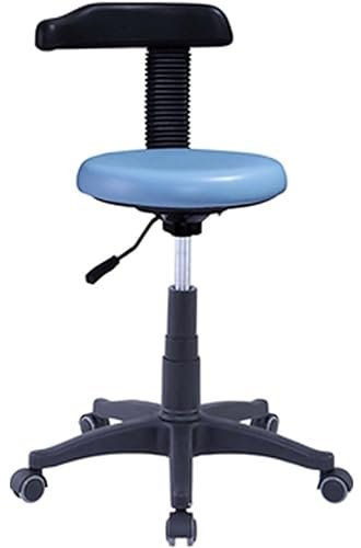 Drehhocker mit Rollen Mit Fußstütze und bequemer Rückenlehne, 360°Mobiler Zahnarzt-Arbeitsstuhl, für Büro, Küche, Medizin, Zahnarzt, Labor und Zuhause (Color : D)