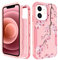 Pegmode for iPhone 12 Mini Case - Heavy Duty Protective Designer Blossom Cute Cartoon Hard Shockproof Bumper Phone Cases for 12Mini for Girly Women Men Girls Boys Teens
