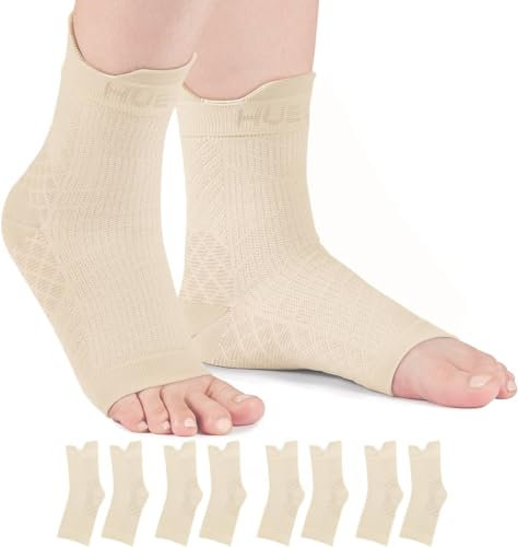 HUEGLO 4Paar Sprunggelenkbandage Orthopädische Kompressionssocken Neuropathie Knöchelbandage Arthritis Achillessehne Bandage Plantarfasziitis Fussbandagen Sprunggelenk Sport,Plantar Fasciitis Socks