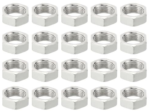 PATIKIL M13x1.0 Stahl Sechskantmuttern 20 Pack Metrische Gewinde Verzinkt Beschläge Muttern Schraube Bolzen Befestigungsteile für Lampen Maschinen Reparatur 7mm Höhe