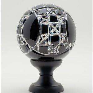 Boule de rampe cristal noir Mousson pied noir