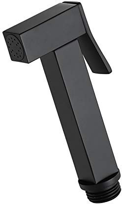 AMHIL Hand-Bidet-Sprühgerät for Toilette, Messing, tragbares Stoffwindel-Sprühgerät, quadratisch, Badezimmer-Bidet-Sprühgerät for die persönliche Hygiene, Baden von Haustieren, Chrom (Color : Noir)