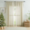Bujasso Beige Lace Window Curtains Vintage Floral Sheer Curtain Panels 90 inch for Living Room Bedroom Elegant Light Filtering Beige Drapes Window Treatment Sets Rod Pocket 2 Panels 54 Wx90 L