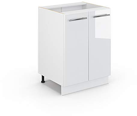 Vicco Meuble de Rangement de Salle de Bain Fame-Line, Blanc Haute Brillance/Blanc, 60 x 81.6 cm sans Plan de Travail