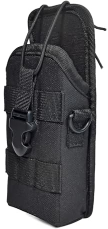 YNIBST Tactical Molle Radio Pouch with Adjustable Shoulder Strap | Nylon Walkie Talkie Holder Compatible with Motorola Kenwood Baofeng Midland Handheld Radio
