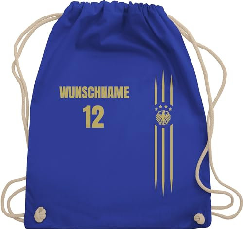Turnbeutel Rucksack - 2024 Fussball EM Fanartikel - Deutschland Name und Nummer - Unisize - Royalblau - deutschland-fanartikel fußball germany beutel wm 24 deutsch sportbeutel fußball. deutsche