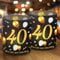 12 Windlicht Tischdeko 40. Geburtstag, Schwarz Gold, Schön Dass Du Da Bist, Für Teelichter Oder Kerzen, Happy Birthday Dekoration