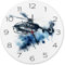 Police Hubschrauber Wanduhr aus Alu Polizei Einsatz Fluggerät für Sicherheit Fliegen mit Luftfahrt Rettung Ideal für Fans der Polizeihubschrauber
