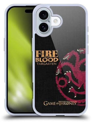Head Case Designs Officially Licensed HBO Game of Thrones Targaryen House Mottos Gel Case [Military Grade Protection] Compatible with Apple iPhone 16 and Compatible with MagSafe