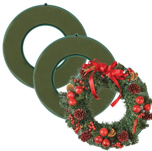 CYEER 3 Stück Steckschaum Kranz 25CM, Blumensteckschaum, Steckschaum für Blumen, Steckmasse, Steckmoos, Adventskranz für Blumengestecke, Steckschwamm zum Basteln für Feiern, Hochzeit, Geschenke