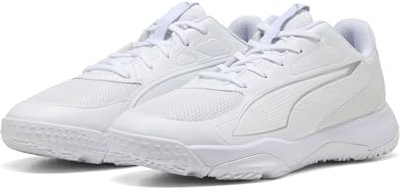 PUMA Unisex Kinder Accelerate Jr 4 Handballschuh, Puma Weiß Puma Silber, 35 EU